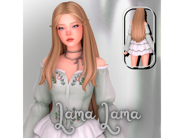 Maxis Match Hair Fleurette by LamaLamaLove - The Sims 4 Custom Content