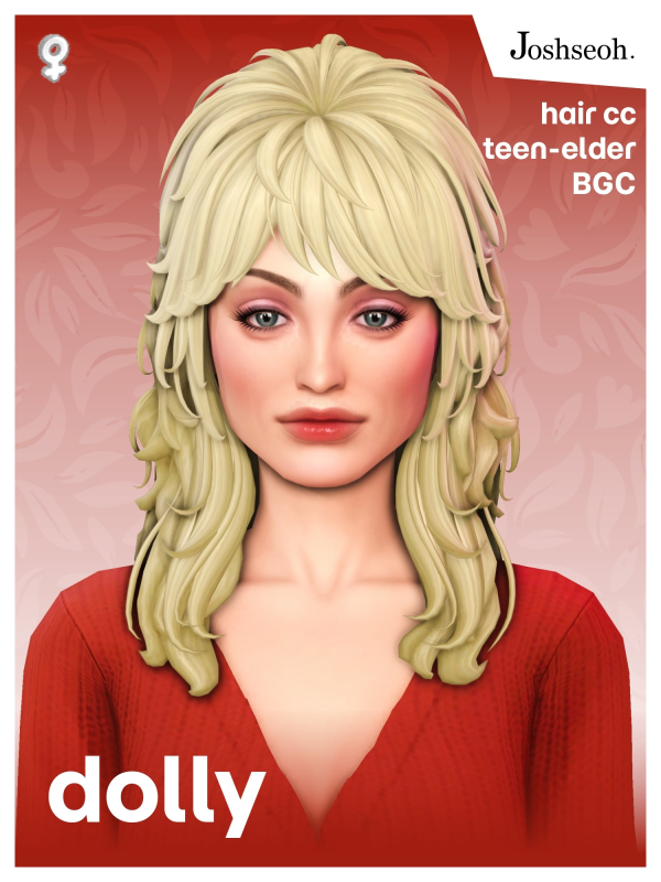 Maxis Match Dolly Hair by simsfinds - The Sims 4 Custom Content