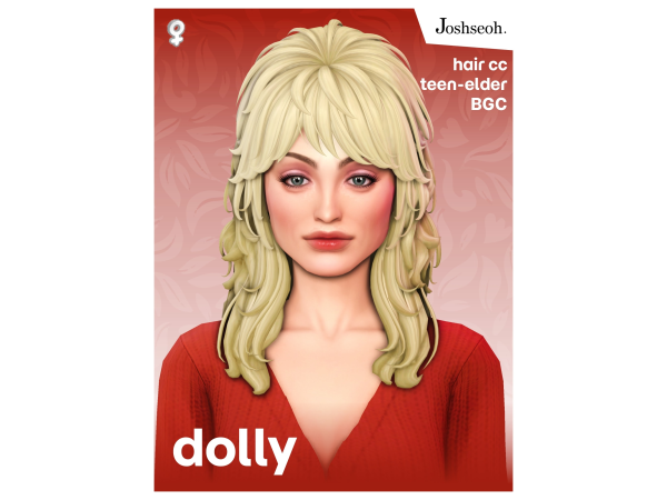 Maxis Match Dolly Hair by jo_se_oh - The Sims 4 Custom Content