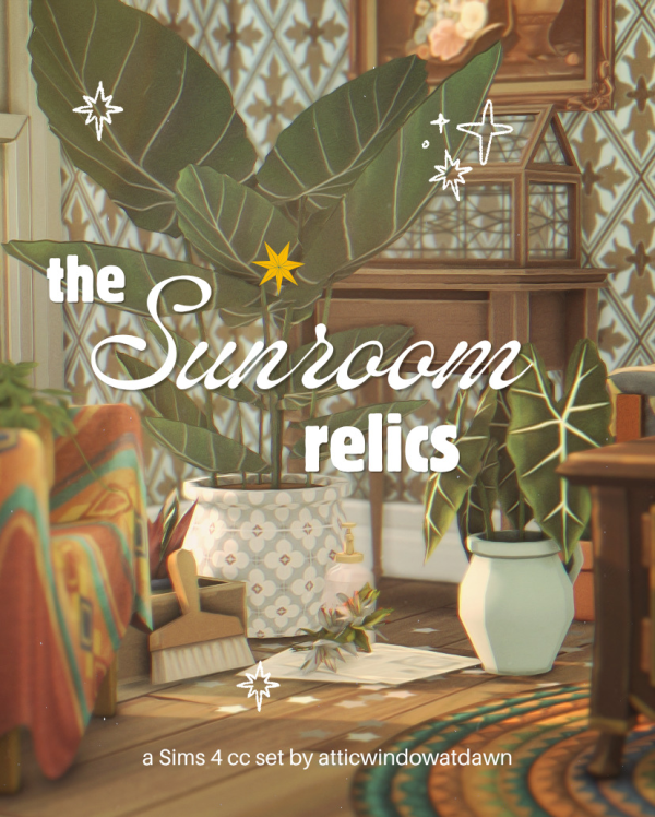 Maxis Match The Sunroom Relics by simsfinds - The Sims 4 Custom Content