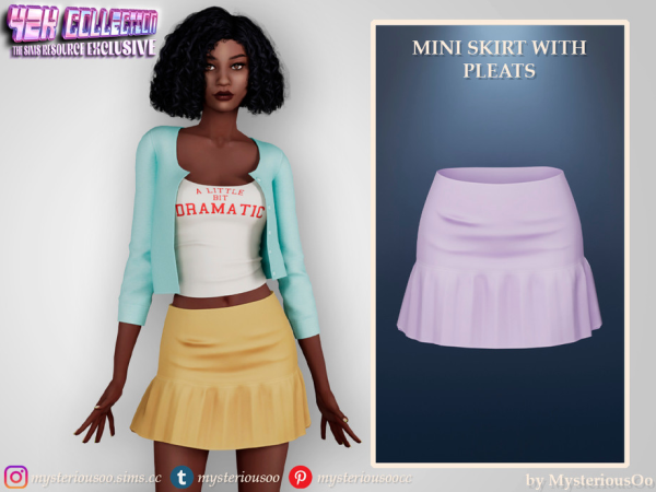 Alpha Y2K Mini skirt with pleats by MysteriousOo - The Sims 4 Custom Content