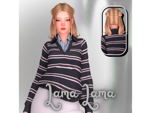 Maxis Match Hair Dianne by LamaLamaLove - The Sims 4 Custom Content