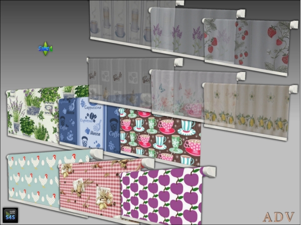 Alpha Kitchen curtains - The Sims 4 Custom Content