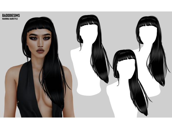 Mix BADDDIESIMS MARINNA HAIRSTYLE - The Sims 4 Custom Content
