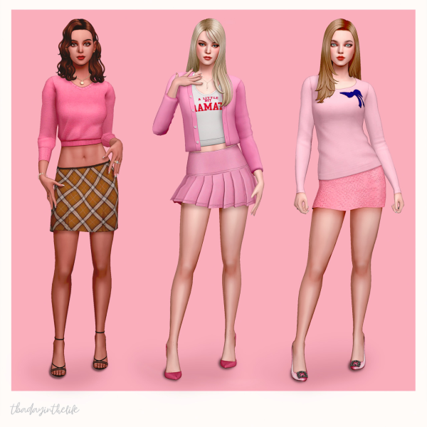 Maxis Match MEAN GIRLS LOOKBOOK by simsfinds - The Sims 4 Custom Content