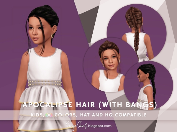 Alpha Apocalipse Hair Kids (with bangsfrontal strands) - The Sims 4 Custom Content