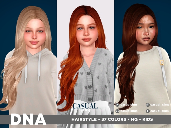 Alpha DNA Hairstyle LEFT (No Bangs) KIDS - The Sims 4 Custom Content
