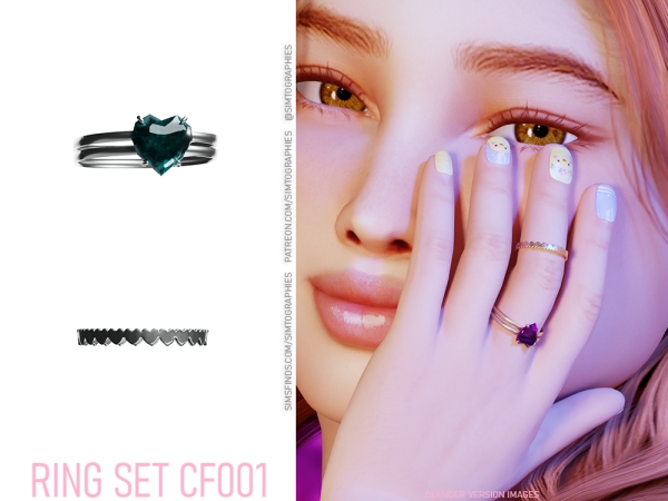 Alpha Ring Set CF001 - The Sims 4 Custom Content