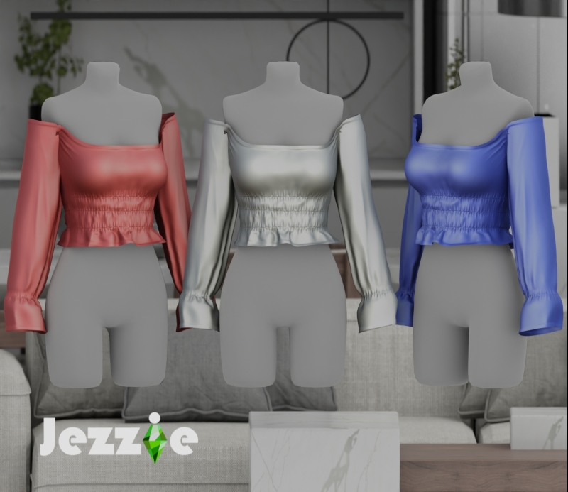 Alpha JEZZIETS4 SOVIAVELAGRI TOP SATIN by jezziets4 - The Sims 4 Custom Content