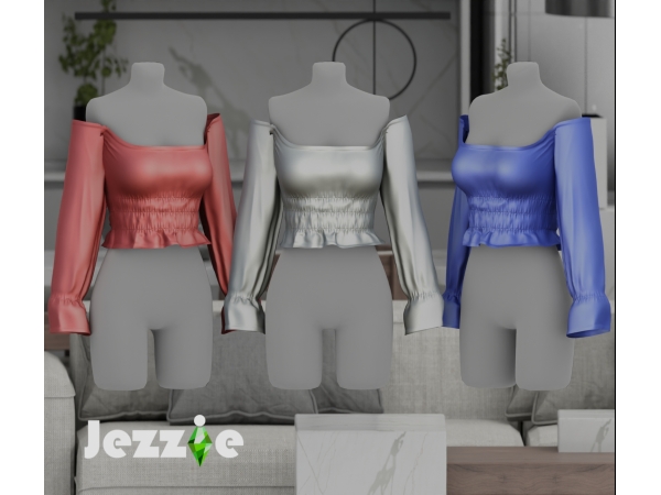 Alpha JEZZIETS4 SOVIAVELAGRI TOP SATIN - The Sims 4 Custom Content