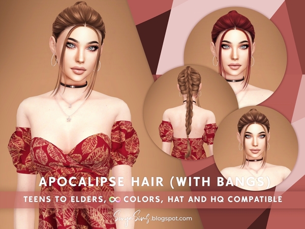 Alpha Apocalipse Hair (with bangsfrontal strands) - The Sims 4 Custom Content