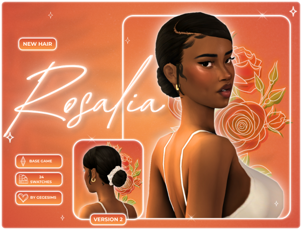 Maxis Match GegeSims Rosalia Hair by simsfinds - The Sims 4 Custom Content