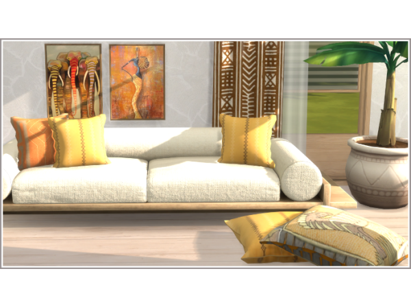 Mix Afrohemian Cushions Set (Part 1) - The Sims 4 Custom Content