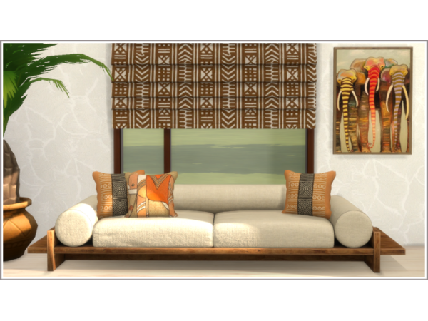 Mix Afrohemian Roman Blinds - The Sims 4 Custom Content