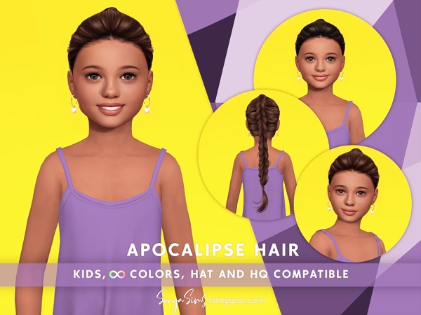 Alpha Apocalipse Hair Kids (without bangsfrontal strands) - The Sims 4 Custom Content