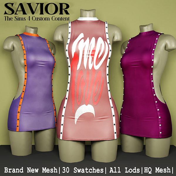 Alpha Svr_Kyra Saveria Dress by saviorts4 - The Sims 4 Custom Content