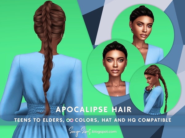 Alpha Apocalipse Hair (without bangsfrontal strands) - The Sims 4 Custom Content