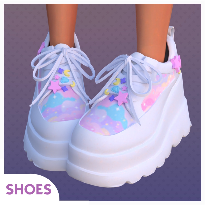 Mix Astro Soft Platform Sneakers by lunoluma - The Sims 4 Custom Content
