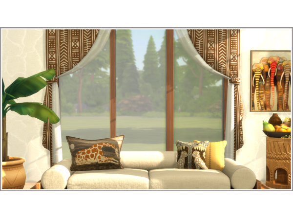 Mix Afrohemian Tied Curtains - The Sims 4 Custom Content