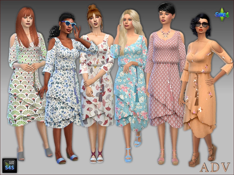 Alpha End of summer dresses by artedellavita_mabra - The Sims 4 Custom Content