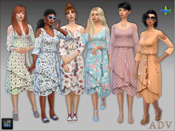 Alpha End of summer dresses - The Sims 4 Custom Content