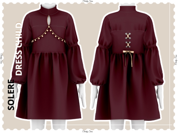 Alpha Solere Dress Child by clarity-sims - The Sims 4 Custom Content