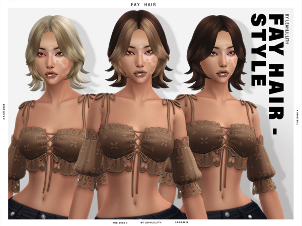 Maxis Match Fay Medium Wolf Cut Hairstyle by Leah_Lillith - The Sims 4 Custom Content