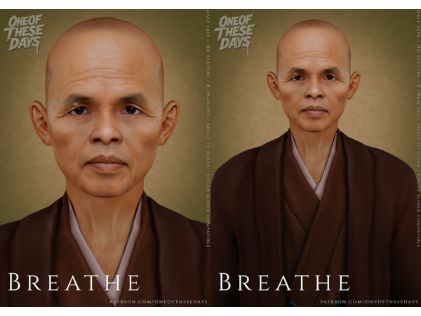 Alpha Breathe SKINSKINOVERLAY facemask tray files monastic robes (recolor) GIFT - The Sims 4 Custom Content