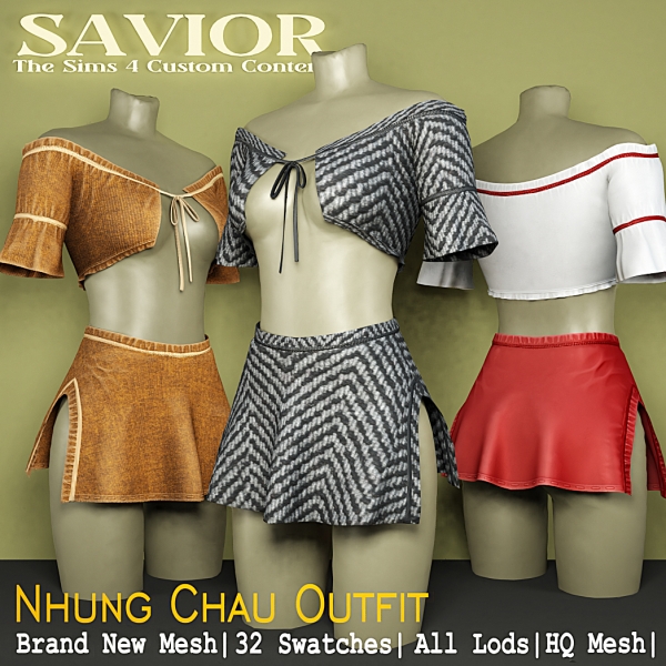 Alpha Svr_Nhung 'Chau Top Skirt (Outfit) by saviorts4 - The Sims 4 Custom Content