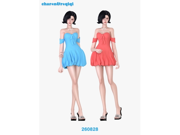 Mix [charonroqiqi]260828_dress - The Sims 4 Custom Content