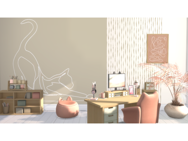 Mix Purrrfect Wallpaper - The Sims 4 Custom Content