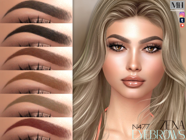 Alpha Zena Eyebrows by magichandcc - The Sims 4 Custom Content