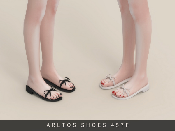 Maxis Match Cute Slippers with bow Female by Arltos - The Sims 4 Custom Content