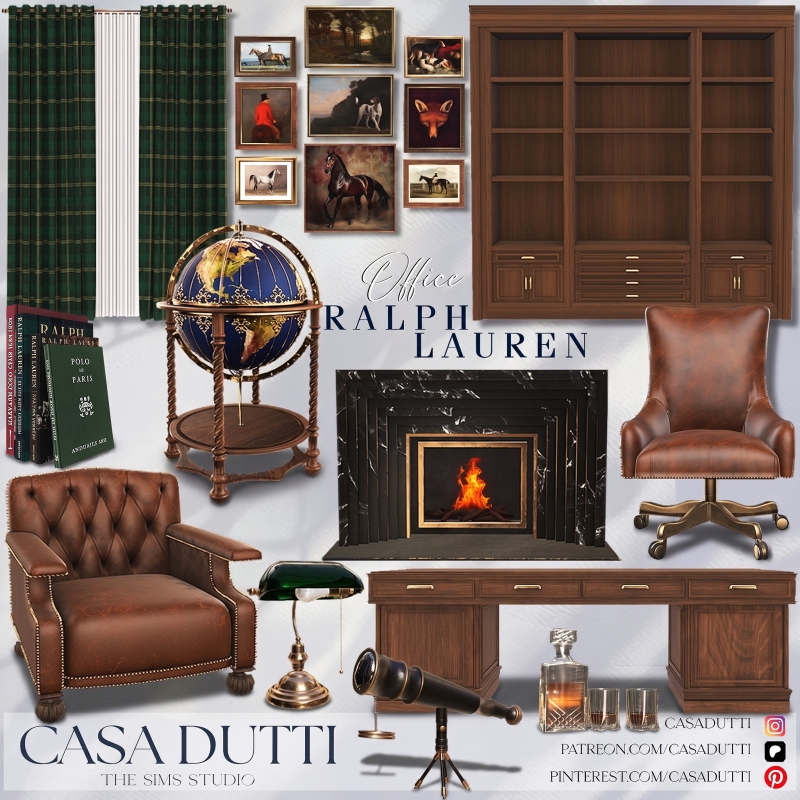 Alpha Ralph Lauren Office by casadutti - The Sims 4 Custom Content