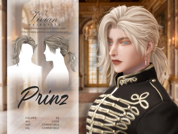 Alpha Prinz Hairstyle by VivianDang - The Sims 4 Custom Content