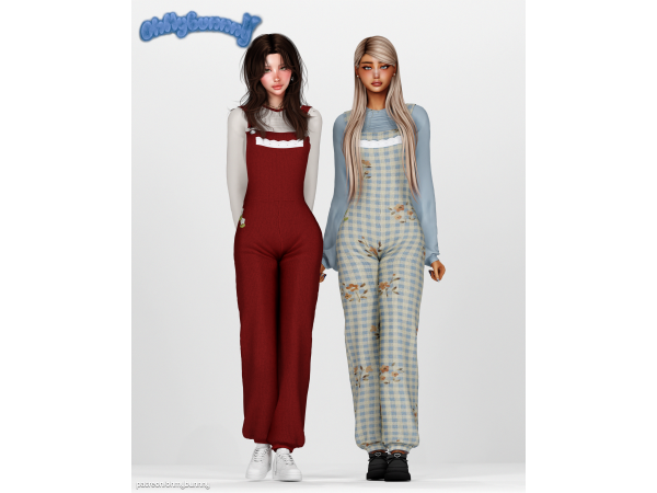 Alpha Red Means Love Overalls - The Sims 4 Custom Content