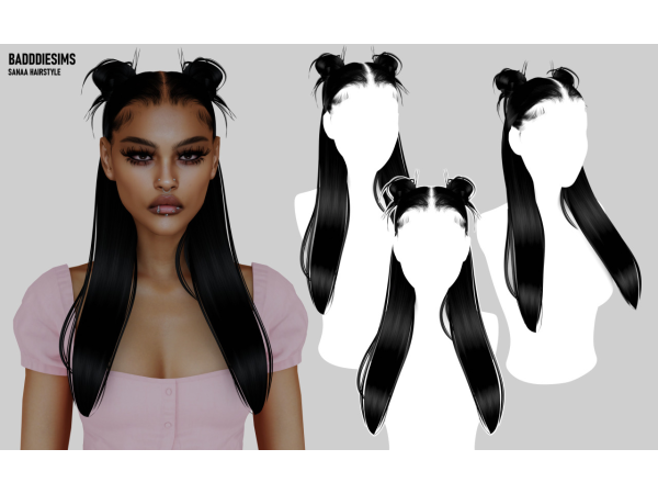 Alpha BADDDIESIMS SANAA HAIRSTYLE - The Sims 4 Custom Content