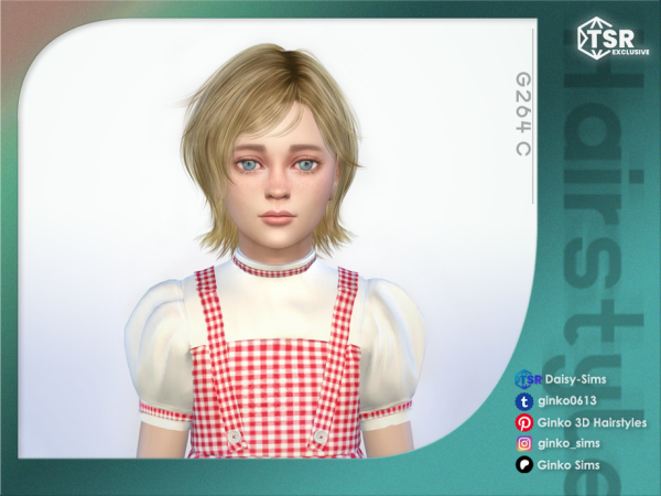 Alpha Short Bob Hair for Children Sims by Daisy - The Sims 4 Custom Content