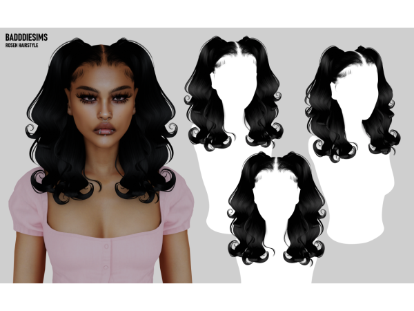 Alpha BADDDIESIMS ROSEN HAIRSTYLE - The Sims 4 Custom Content