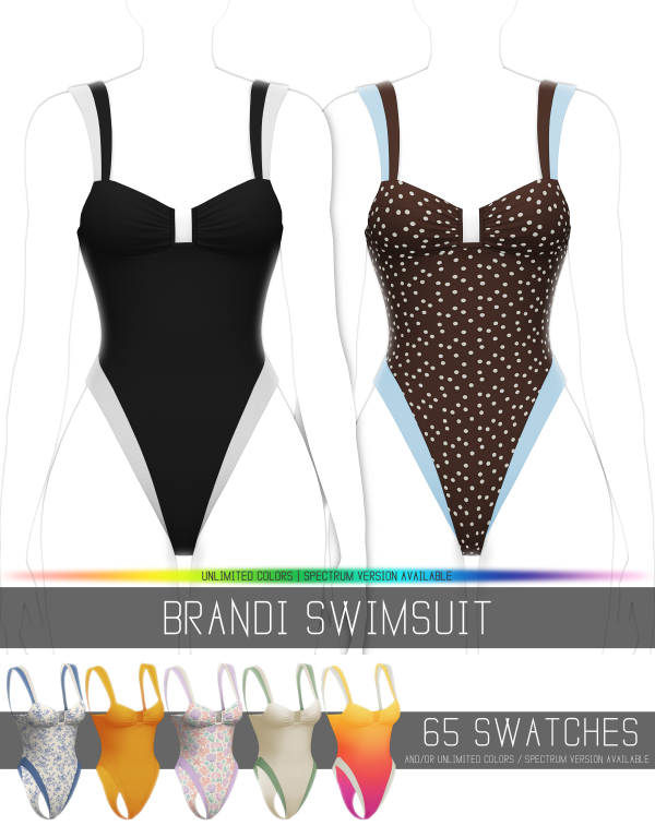 Alpha BRANDI SWIMSUIT by simsfinds - The Sims 4 Custom Content