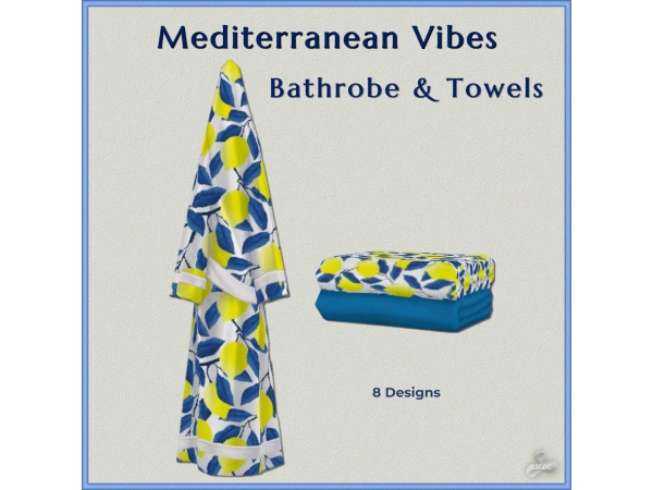Maxis Match Mediterranean Vibes Bath Robe Towels - The Sims 4 Custom Content