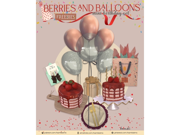 Alpha berries and balloons ( freebies ) - The Sims 4 Custom Content