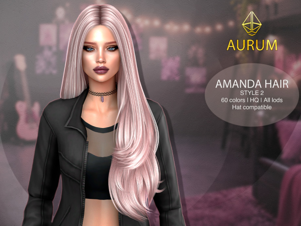Alpha Aurum Amanda Hair Style 2 - The Sims 4 Custom Content