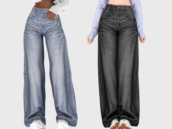 Alpha High Waist Loose Jeans - The Sims 4 Custom Content
