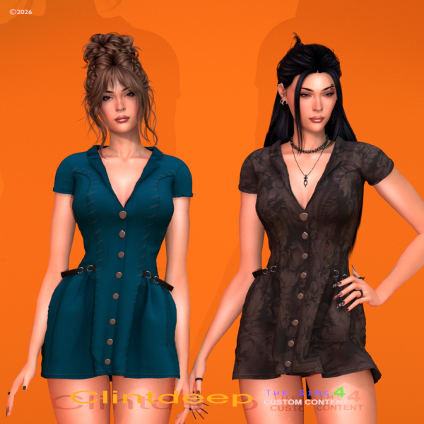 Alpha Clintdeep Amara Sadie Dress by clintdeep - The Sims 4 Custom Content