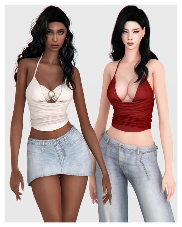 Alpha Addison Top by simsfinds - The Sims 4 Custom Content