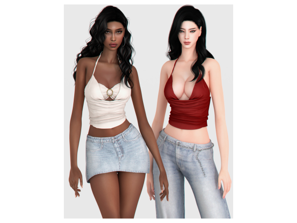 Alpha Addison Top by backtrackcc - The Sims 4 Custom Content