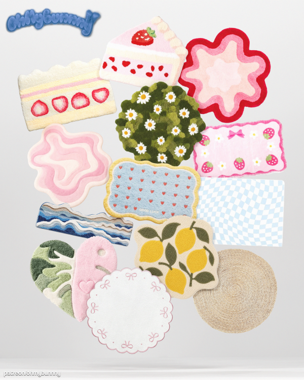 Alpha Happy Home Rugs by ohmybunnny2 - The Sims 4 Custom Content