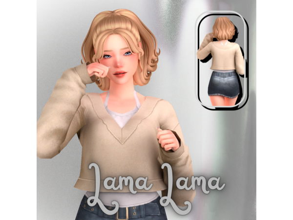 Maxis Match Hair Jaylah by LamaLamaLove - The Sims 4 Custom Content