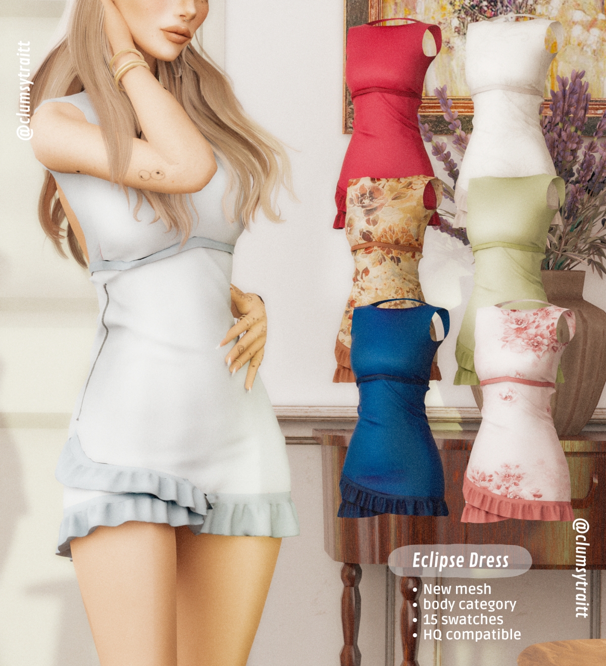 Alpha House of CB Eclipse dress by simsfinds - The Sims 4 Custom Content